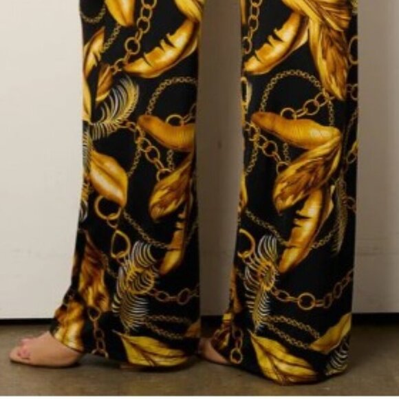 JANETTE PLUS SIZE off Shoulder Multi Print Wide Leg Jumpsuit NWT 1X, 2X, 3X - Picture 9 of 9